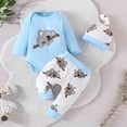 thumbnail image 2 of Douhoow Baby 2 Piece Koala Print Long Sleeve Rompers Casual Pants Hat Set, 2 of 8