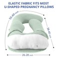 thumbnail image 4 of Funda de Almohada de Embarazo Refrescante Sasttie 145 cm en Forma de U Verde, 4 of 9