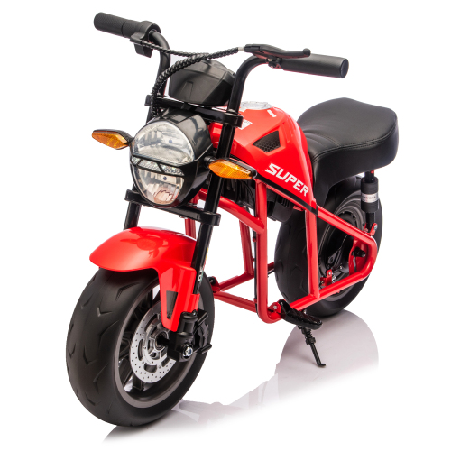 red 24V300W Kids Ride On XL Electric Toy Muscle Motorcycle with 14-inch wide EVA tires Music&Light