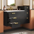 thumbnail image 3 of Euroco 30" Wall Mounted Bathroom Cabinet with Side Cabinet Combo, Bathroom Cabinet with Soft-Closing Door and Drawers, Modern Bathroom Vanity with Sink, 3 of 9