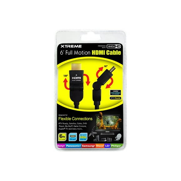 Xtreme - HDMI cable with Ethernet - HDMI male to HDMI male - 6 ft - 180�� rotating connector