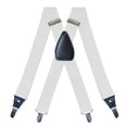 thumbnail image 1 of lionlar Bretelles pour Hommes Sangles Élastiques Unies Robustes 4 Pinces Ajustables Unisexe Blanc, 1 of 7