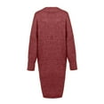 thumbnail image 3 of Qetyuw Women's Crochet Knit Long Cardigan Winter Plus Size Open Front Cardigans Coat Long Sleeve Casual Jacket, 3 of 5