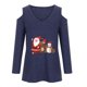 thumbnail image 4 of Camisas de Navidad Para Mujer Tops de Manga Larga Con Cuello en V Impreso Fuera Del Hombro Blusa Suelta Jersey Odeerbi ODB198274, 4 of 8