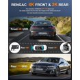 thumbnail image 4 of Charlore Dash Cam Front and Rear，4K+2K Full HD Dual Dash Camera for Cars，Built-in 5G WiFi,GPS，64GB Card，Car Camera with 3" IPS Screen，UHD 2160P Night Vision, HDR，G-Sensor， App Control., 4 of 9