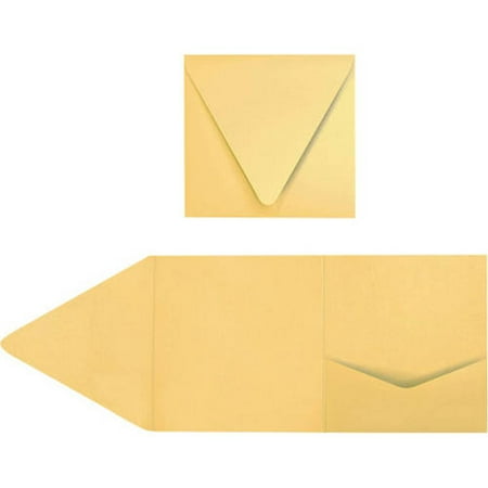 6 x 6 Pocket Invitations - Gold Metallic (500 Qty.)