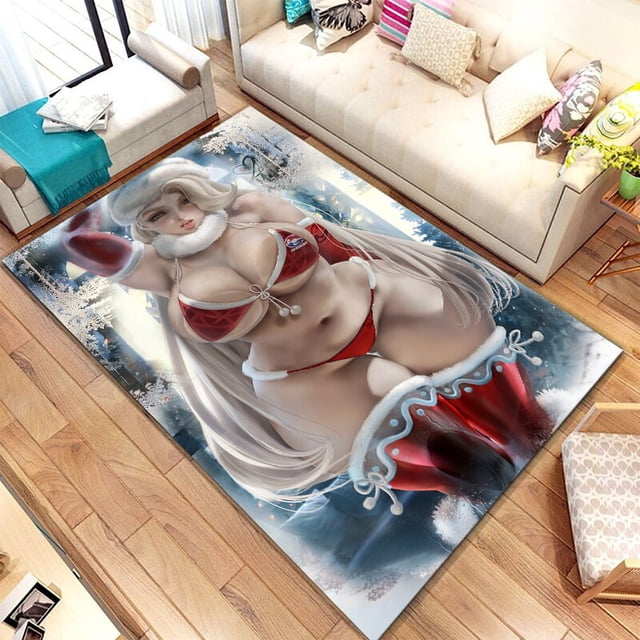 Alfombra de Navidad para chica Sexy con estampado HD, alfombra de área grande para sala de estar, dormitorio, sofá, decoración antideslizante zhangyuxiang unisex