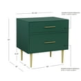 thumbnail image 4 of Linon Galena 2-Drawer Nightstand, Dark Green, 4 of 15