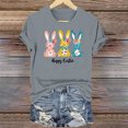 thumbnail image 5 of VBTAPA Easter Bunny T Shirt Womens Cute Rabbit Graphic Tee Shirts Trendy Casual Short Sleeve Crewneck Tops Flash Sales Gray XL, 5 of 6
