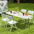 thumbnail image 4 of 6ft Folding Table Portable Plastic Indoor Outdoor Party Camping Dining Table with Carrying Handle, 4 of 5