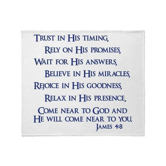 CafePress - James 4:8 Throw Blanket - Soft Fleece Throw Blanket, 50"x60" for All Ages