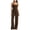 Brown, variant on Women's Jumpsuits Strapless Wide Leg Romper Casual Fashion Ruching Waist Cinching High Elastic Waistband Relaxed Flowing Long Pants, Brown L