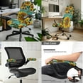 thumbnail image 2 of SCRAWLGOD 3 PCS Stretchable Office Chair Cover with Armrest Slipcovers Comfy Swivel Chair Protector Easy to Remove Breathable Boss Chair Cover, Sunflower Butterfly Wood Grain Leopard Print, L, 2 of 7