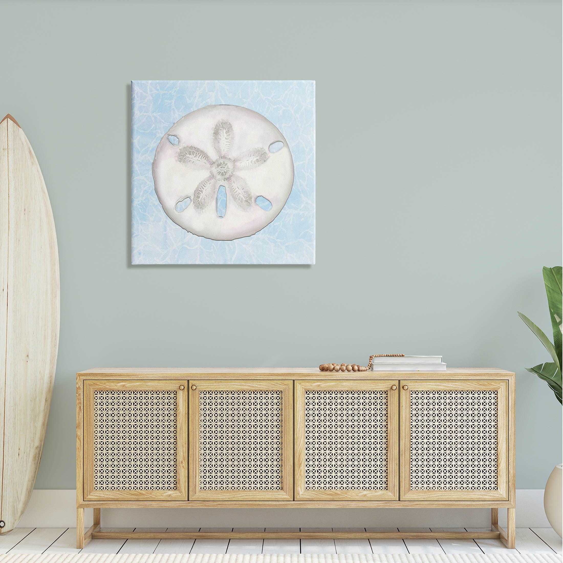 Sand Dollar Aquatic Waves Pattern Animals & Insects Graphic Art Gallery Wrapped Canvas Print Wall Art
