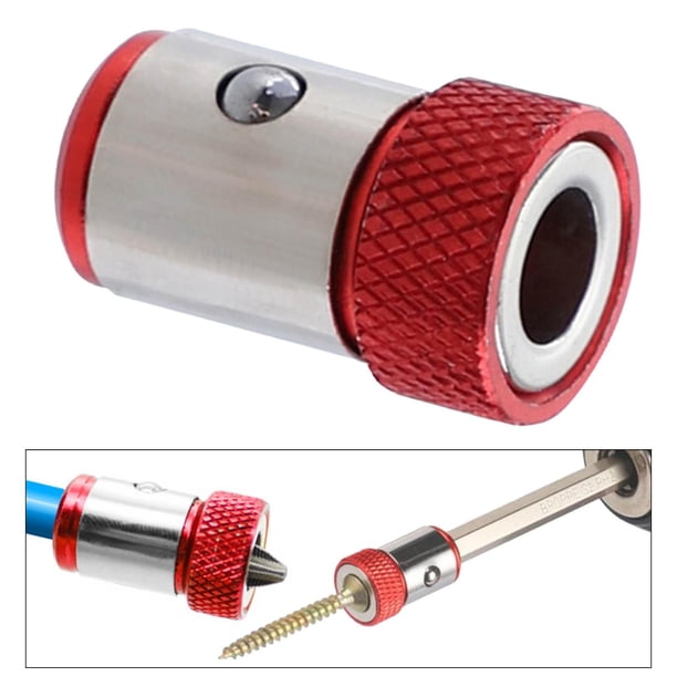 de tornillo de 3 piezas, de magnetizador de broca antideslizante, duradero, , para atornillar, para destornillador , ROJO BLESIY Anillos magnetizadores de bits