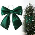 thumbnail image 2 of Large Christmas Tree Topper Bow – Velvet Satin Wedding Backdrop Decor, Indoor Holiday Decorations for Home, Party, Wedding, Car, and Gift Boxes, Green, Bow, 2 of 9