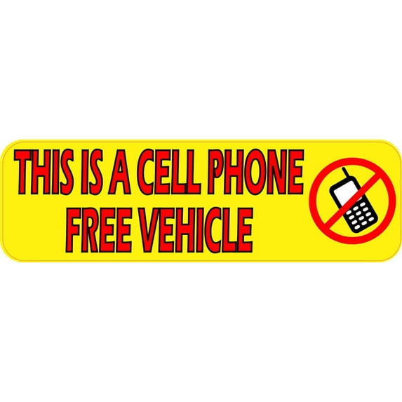 10in x 3in Cell Phone Free Vehicle Magnet Safety Bumper Sign Magnets