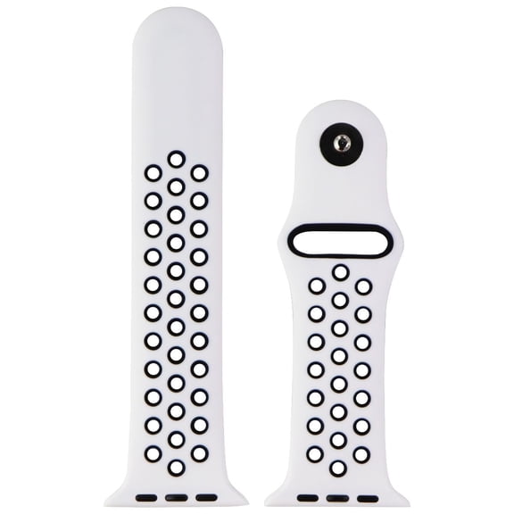 Pre-Owned Silicone Watch Band for Apple Watch 42/44/45mm Cases - White & Black - Small