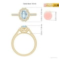 thumbnail image 4 of ANGARA Natural Vintage Style Aquamarine & Diamond Scalloped Halo Ring in 14K Yellow Gold for Women (Size-7x5mm) | March Birthstone, Anniversary, Jewelry Gift for Women | Natural Aquamarine Ring, 4 of 9