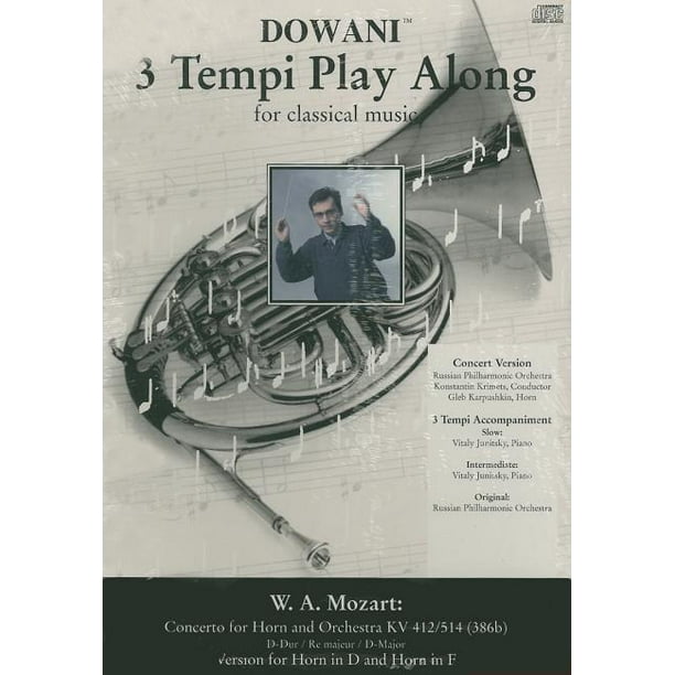 3 Tempi Play Along W A Mozart Concerto For Horn And Orchestra Kv 412 514 386b Version For Horn In D And Horn In F 04 Other Walmart Com Walmart Com