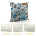 thumbnail image 4 of PRATYUS   Nautical Coastal Throw Pillow Covers Summer Coral Seashell Starfish Pillows Cover Turquoise Teal Beach Ocean Decorative Pillow Case for Outdoor Home Couch Bed Sofa Decor White, 4 of 5