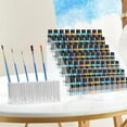 thumbnail image 2 of Clear Acrylic Paint Holder Stand Versatile Paint Storage Stand Rack Acrylic 7 Shelves with Brush Holding Section, 2 of 7