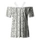 thumbnail image 4 of Blusa informal de manga corta con cuello en V y encaje con hombros descubiertos para mujer OAVQHLG3B Store  lin121212, 4 of 5