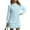 Sky Blue #004, variant on Mohiass Women Cable Knit Sweater Dress Crewneck Long Sleeve Pleated Mini Dress Twofer Style Patchwork Dress Wine 2XL