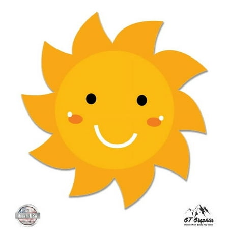 Cute Sun - 3" Vinyl Sticker - For Car Laptop I-Pad Phone Helmet Hard Hat - Waterproof Decal
