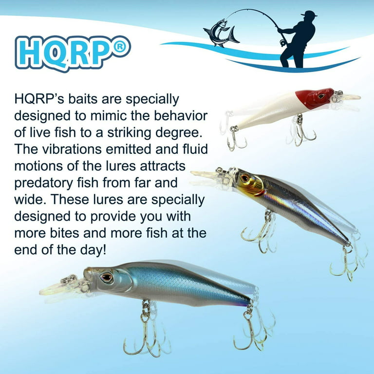 HQRP 5.1 inch Fishing Lure Kit 0.4oz Salt-Water Sea Ocean Fish Bait Set Trolling Jerk Topwater Tackle for Bass