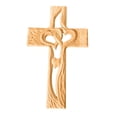 thumbnail image 2 of Cruz de madera tallada sagrada con corazones huecos entrelazados Cruz de mesa para sobremesa Blanco estándar, 2 of 9