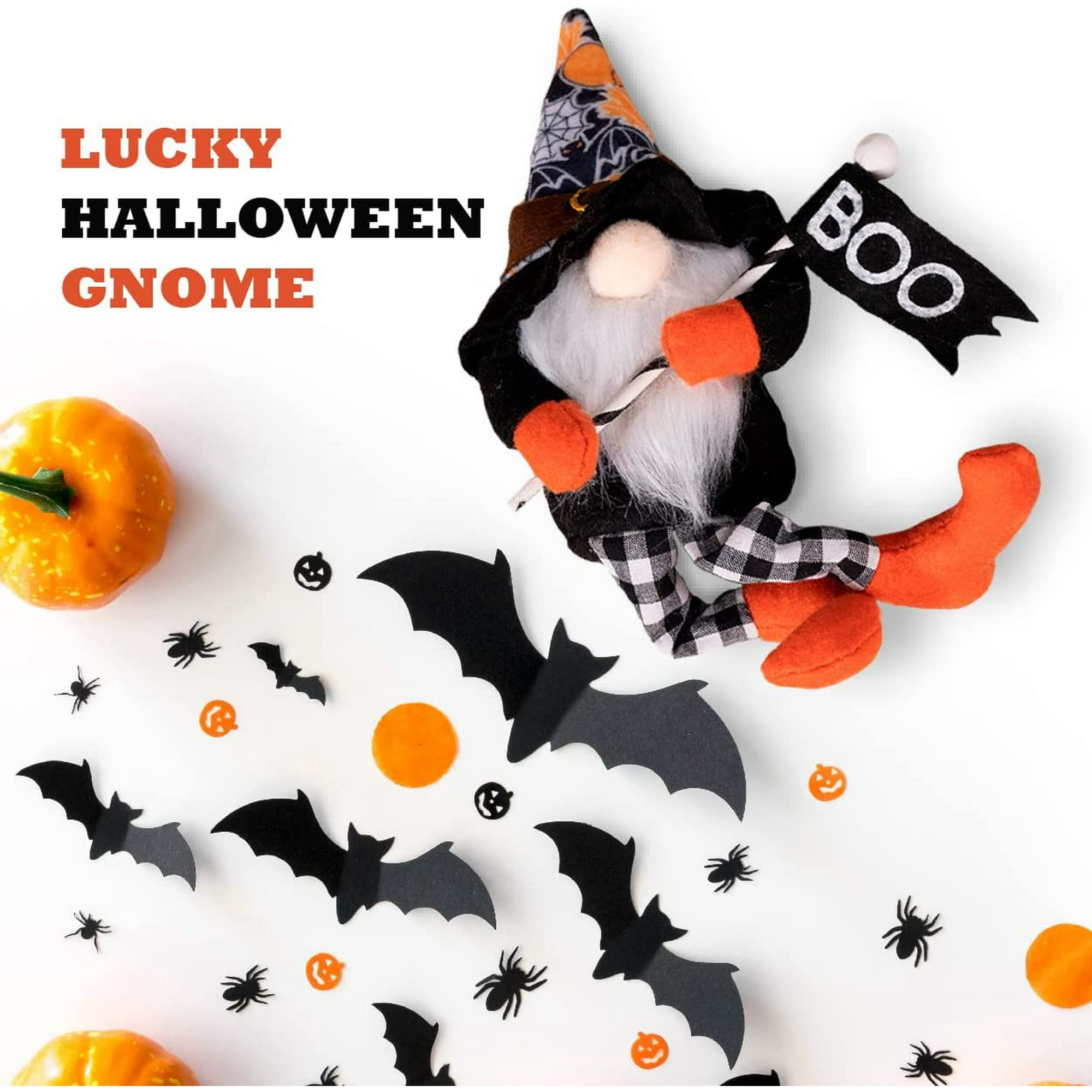 2 Handmade Cute Small Swedish Gnomes With Witch Broom And Hat For Helloween Farmhouse Decoration