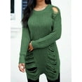 thumbnail image 3 of Long Sleeve Ripped Casual Loose Pullover Sweater (XL, Grey), 3 of 8