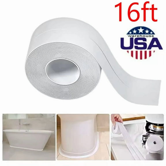 QUEST- Caulk Tape Waterproof Self Adhesive For Bathroom Caulking Tape Shower Caulk