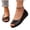 Black, variant on Miqool Women's Peep Toe Wedge Flats Comfortable Slip On Work Office Casual Shoes