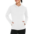 thumbnail image 2 of NELEUS Womens UPF 50+ Hooded Athletic Jackets High Collar Full Zipper with Thumb Holes Ponytail Hole and Pockets,White,US Size 2XL, 2 of 8