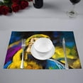 thumbnail image 2 of MKHERT Modern Beautiful Parrot Animal Oil Painting Placemats Table Mats for Dining Room Kitchen Table Decoration 12x18 inch,Set of 4, 2 of 4