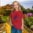 thumbnail image 5 of MKOSPLRT American Flag T Shirt Girls Boys for 3-10 Years Short Sleeve Crwe Neck Independence Day Shirts USA Star Stripes Fourth July Tee Shirts, 5 of 9
