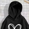 thumbnail image 5 of Ohufall 1-10 Years Kids Girls Sweatshirts Hooded Heart Print Long Sleeve Top Casual Loose Comfy Fashion Sweatshirt, 5 of 6