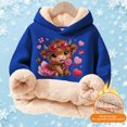 thumbnail image 2 of Kids Highland Cow Sweatshirt- Soft Lined Christmas Sweatshirts with Highland Cow Print, Cozy Warm Kids Jacket Top for Winter Outdoor Play and Holiday Activities, 2 of 5