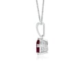 thumbnail image 2 of ANGARA Natural Vintage Style Pear Ruby Drop Pendant with Diamonds in 14K White Gold for Women (Size-7x5mm) | July Birthstone, Birthday, Anniversary, Jewelry Gift for Women | Natural Ruby Necklace, 2 of 8