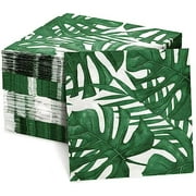 150 Pack Tropical Palm Leaf Napkins, Hawaiian Luau Napkins for Jungle Safari Birthday Party Supplies (6.5x6.5 In) - Hawaiian Party Decorations