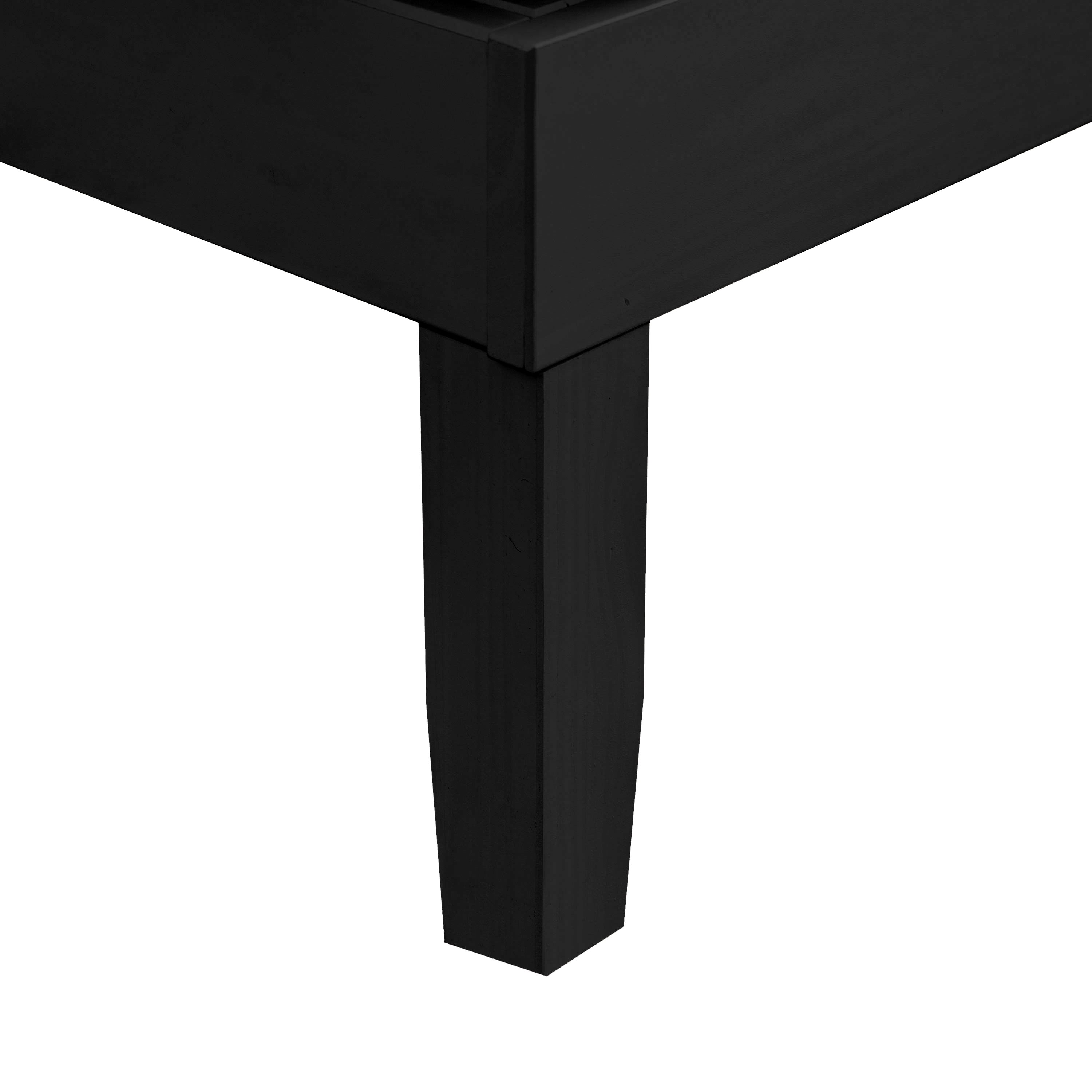 Powell Plumley 15.75" High Low Profile Platform Bed Frame, Full, Black