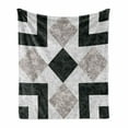 thumbnail image 1 of Marble Print Soft Flannel Fleece Throw Blanket, Nostalgic Stone Mosaic Regular Design Alluring Elements Artwork, Cozy Plush for Indoor and Outdoor Use, 50" x 60", Black Beige, by Ambesonne, 1 of 6