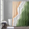 thumbnail image 5 of Abstract Shower Curtains for Bathroom, Forest Green Gradient Ocean Beach Waves Washable Fabric Shower Curtain with Hooks Waterproof Bathroom Decor Sets, 72 x 96 Inches, 5 of 9