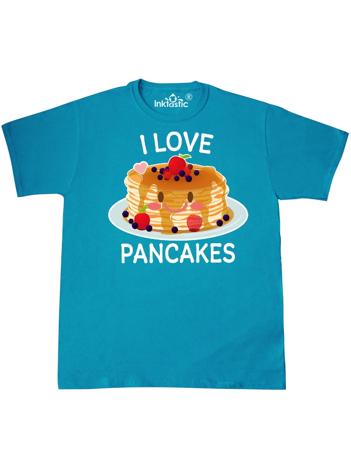 INKtastic I Love Pancakes with Cute Stack of Pancakes TShirt