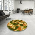 thumbnail image 4 of Ahgly Company Machine Washable Indoor Round Transitional Dark Bronze Brown Area Rugs, 7' Round, 4 of 7