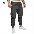 thumbnail image 1 of Cotton Men Trousers Solid Color Replacement Stylish Washable Replacement Easy Matching Middle Waist Home Long Pant Clothes Dark Grey XL, 1 of 8