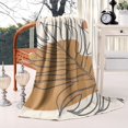 thumbnail image 2 of Brown Boho Line Art Plant Pattern Blanket,Comfortable Soft Lamb Wool Throw Blanket,All Season,Warm Lightweight Blankets for Sofa Bed Couch Living Room Chair,60"x80", 2 of 4
