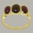 thumbnail image 2 of LBG British Made 18k Yellow Gold Natural Garnet Womens Promise Ring - 33 size options - Size 7, 2 of 7